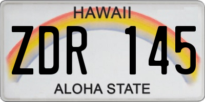 HI license plate ZDR145