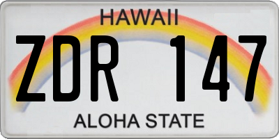 HI license plate ZDR147