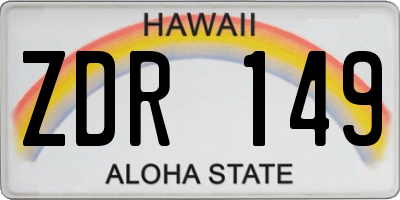 HI license plate ZDR149