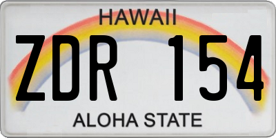 HI license plate ZDR154