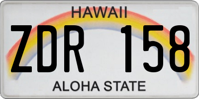 HI license plate ZDR158