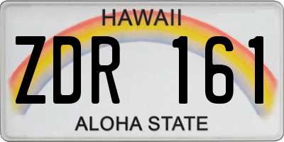 HI license plate ZDR161