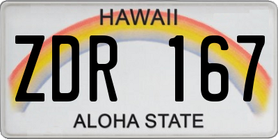 HI license plate ZDR167