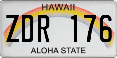 HI license plate ZDR176
