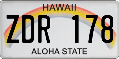 HI license plate ZDR178