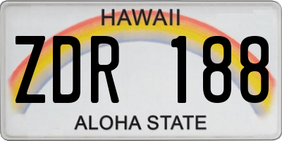 HI license plate ZDR188