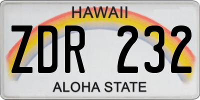 HI license plate ZDR232