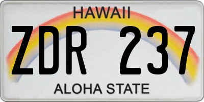HI license plate ZDR237