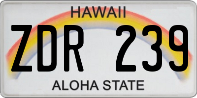 HI license plate ZDR239