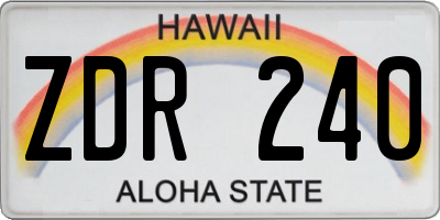 HI license plate ZDR240