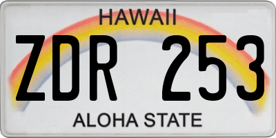 HI license plate ZDR253