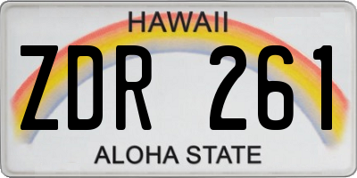 HI license plate ZDR261