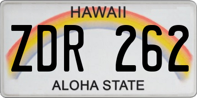 HI license plate ZDR262