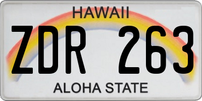 HI license plate ZDR263