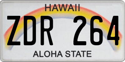 HI license plate ZDR264