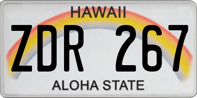 HI license plate ZDR267