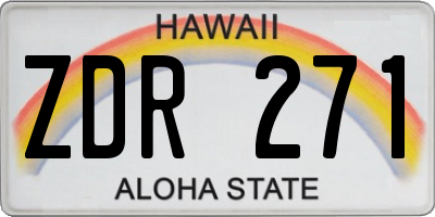 HI license plate ZDR271