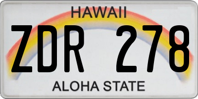 HI license plate ZDR278