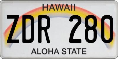 HI license plate ZDR280
