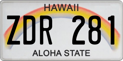 HI license plate ZDR281