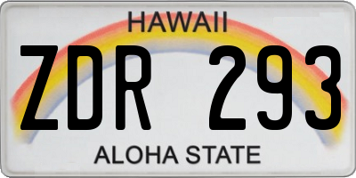 HI license plate ZDR293