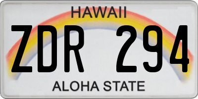 HI license plate ZDR294