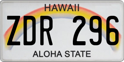 HI license plate ZDR296