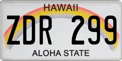 HI license plate ZDR299