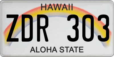HI license plate ZDR303