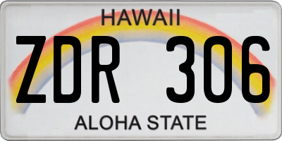 HI license plate ZDR306