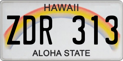 HI license plate ZDR313