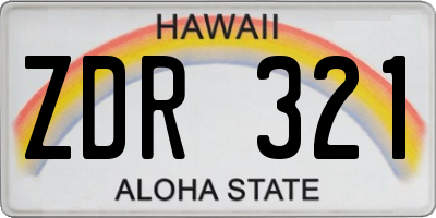 HI license plate ZDR321