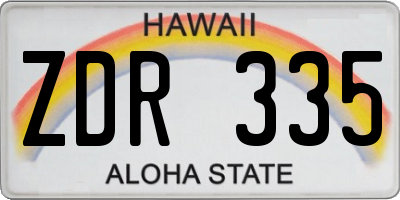 HI license plate ZDR335