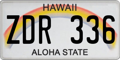 HI license plate ZDR336