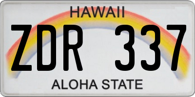 HI license plate ZDR337