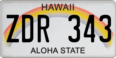 HI license plate ZDR343