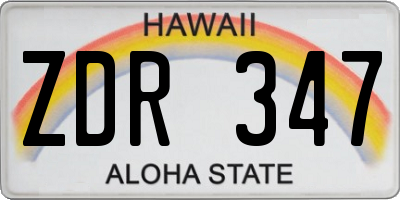 HI license plate ZDR347