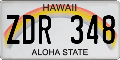 HI license plate ZDR348