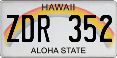 HI license plate ZDR352