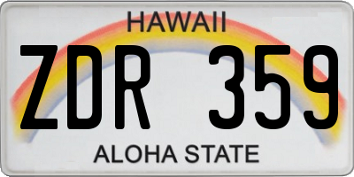 HI license plate ZDR359