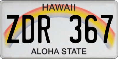 HI license plate ZDR367