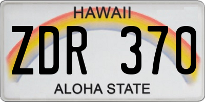 HI license plate ZDR370