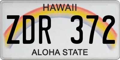 HI license plate ZDR372