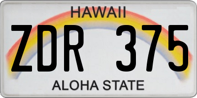 HI license plate ZDR375