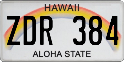 HI license plate ZDR384