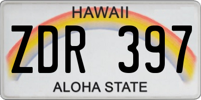 HI license plate ZDR397