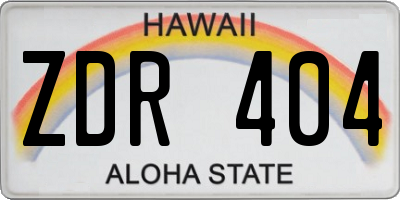 HI license plate ZDR404