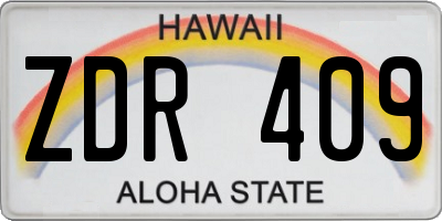 HI license plate ZDR409