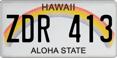 HI license plate ZDR413