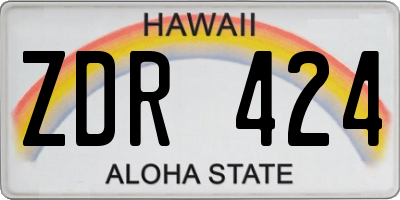 HI license plate ZDR424